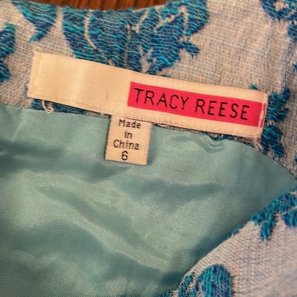 Tracy Reese dress. Tapestry Jacquard Brocade material. Size 6 Beautiful blue - Picture 3 of 11